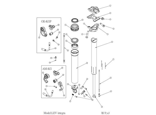 KS LEV Integra 125 Cartridge Sort 125mm, pos. 6, (passer også LEV DX) 